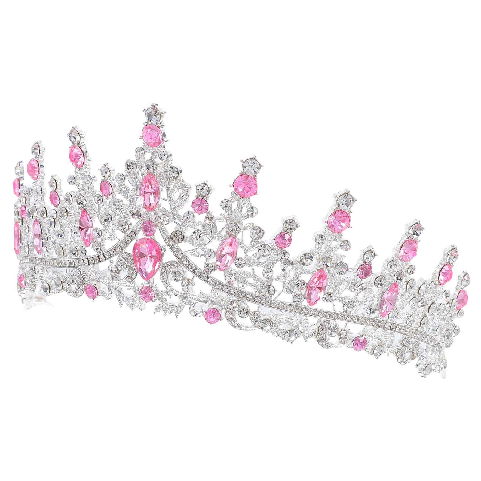 Queen Accessories - 라인스톤 왕관 헤어 액세서리 생일 웨딩