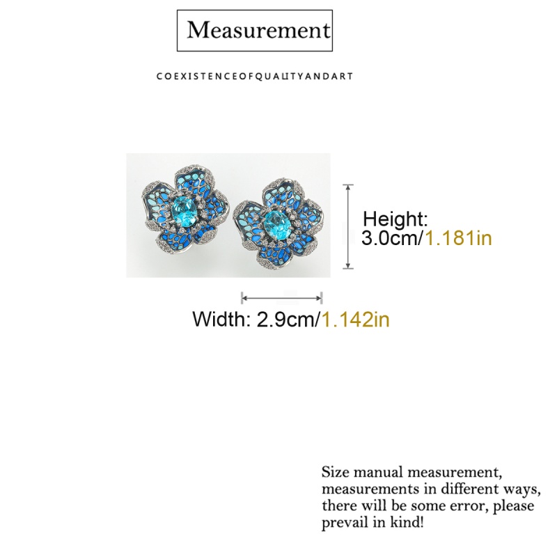 빈티지 블루 레드 플라워 스터드 귀걸이 패션 여성용 실 - Women'S Accessories Trends 2026 리뷰 및 가격