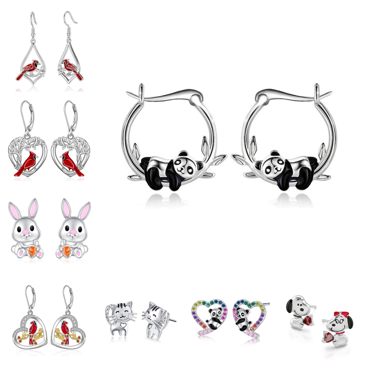 귀여운 유럽 및 미국 신상 디자인 작은 동물 귀걸이 여 - Women Accessories Drawing 리뷰 및 가격
