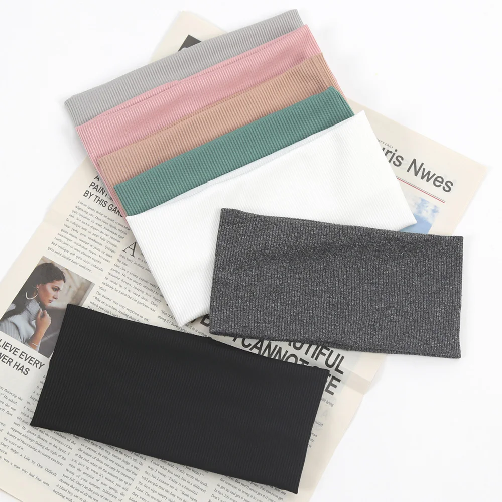 여성용 단색 머리띠, 요가 뜨게, 탄성 헤어밴드, 터번 - Women'S Yoga Accessories 리뷰 및 가격