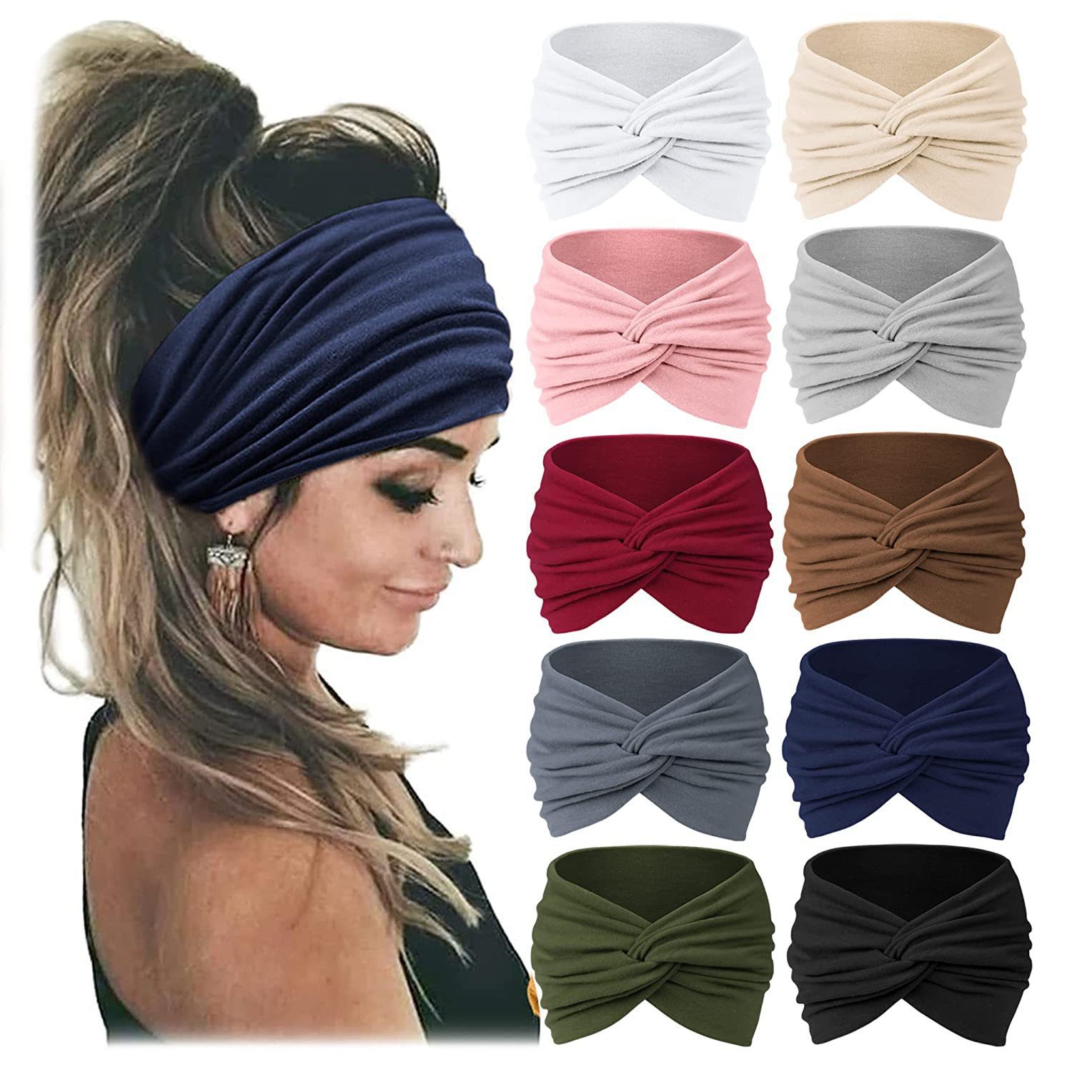 여성용 넓은 탄성 헤어밴드, 미끄럼 방지 액세서리 헤어 - Women'S Yoga Accessories 리뷰 및 가격