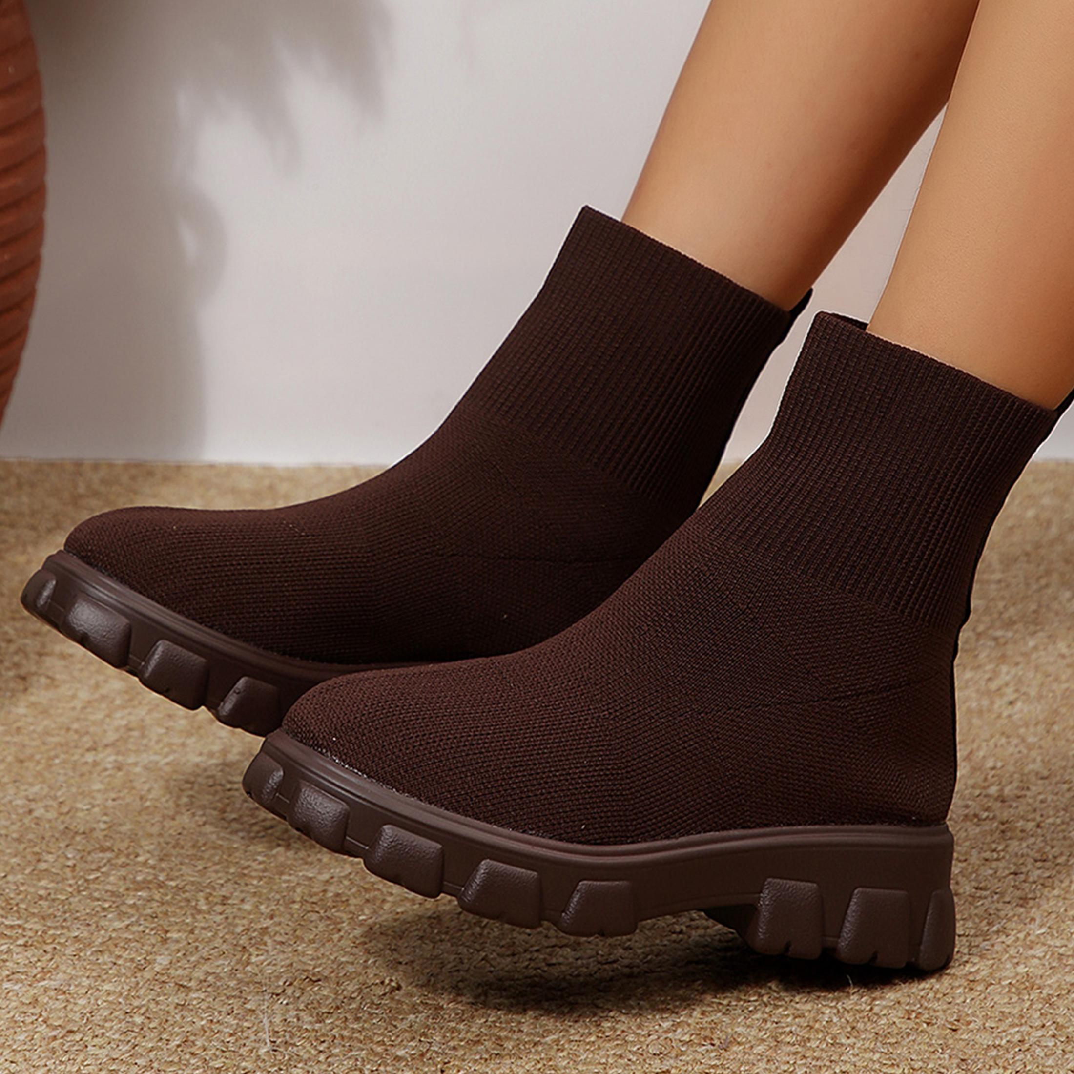여성용 발목 부츠, 편안한 라운드 토 슬립온 스트레치  - Women'S Ankle Accessories 리뷰 및 가격