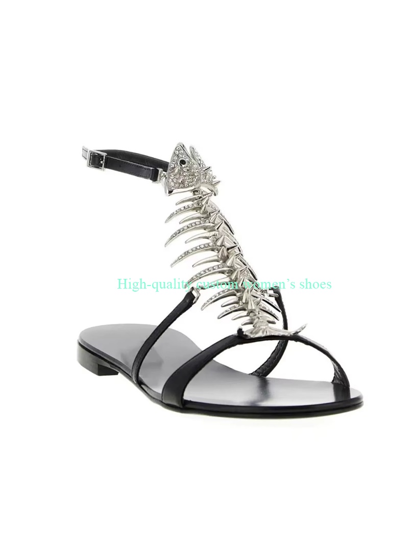 골든 라운드 헤드 오픈토 피쉬본 장식 플랫 썸머 샌들  - Women'S Ankle Accessories 리뷰 및 가격