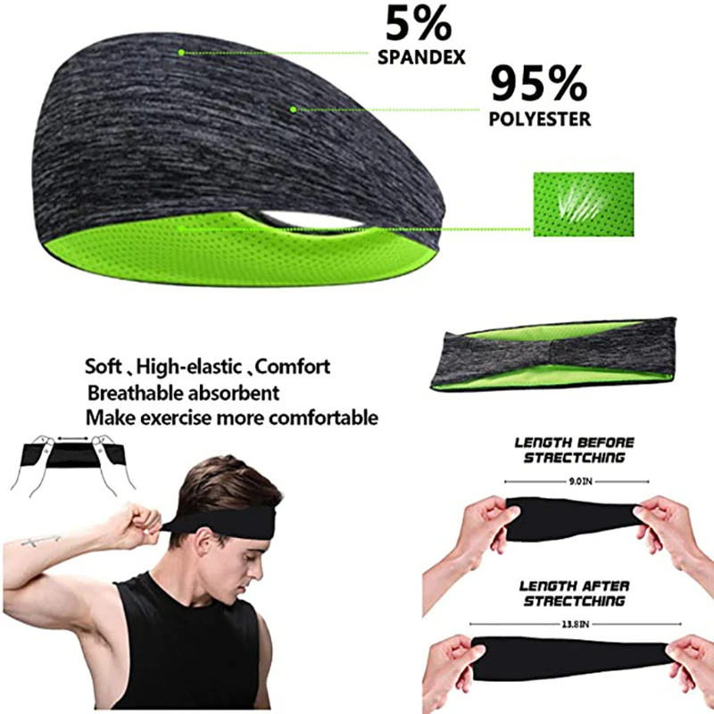남성 여성을위한 3PCS Sweatband 탄성 스포츠 - Women'S Yoga Accessories 리뷰 및 가격