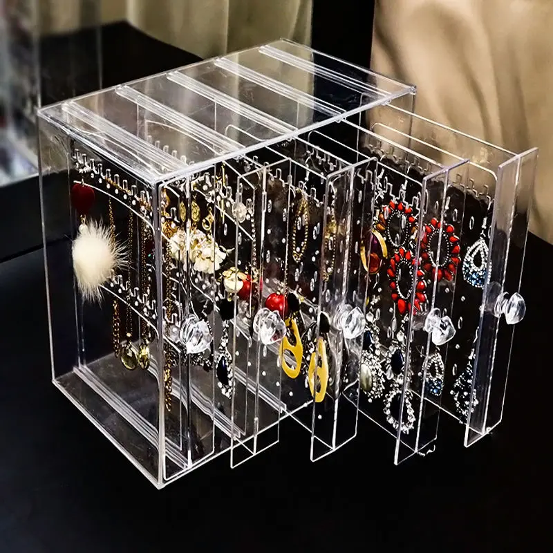 플라스틱 서랍 보석 상자 스토리지 귀걸이 보석 상자 주 - Women Accessories Drawer 리뷰 및 가격