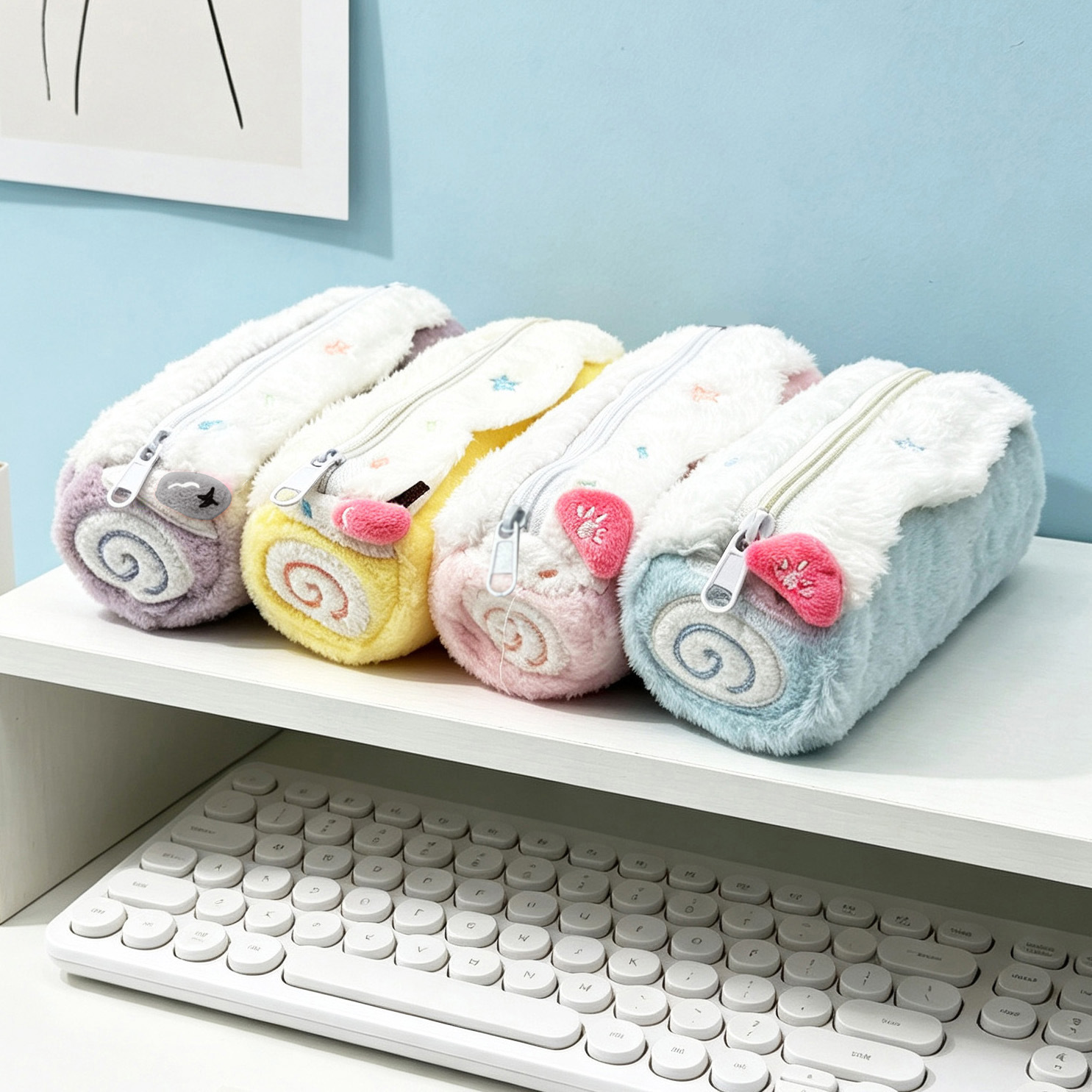 귀여운 카와이 스위스 롤 케이크 플러시 필통 대용량 수 - Women'S Vanity Accessories 리뷰 및 가격