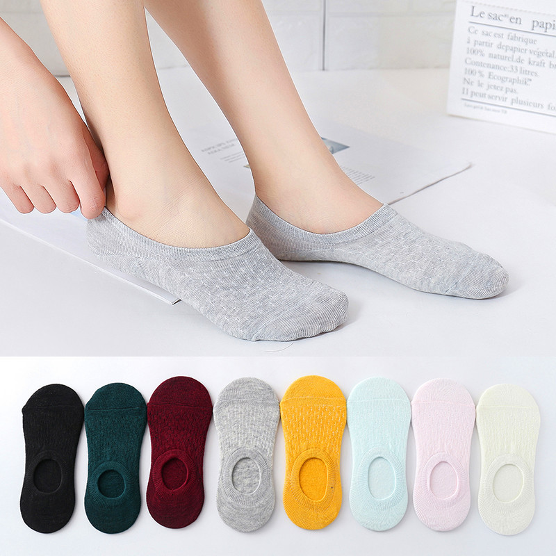 10 조각 5 쌍 여성 양말 슬리퍼 세트 솔리드 컬러  - Women'S Ankle Accessories 리뷰 및 가격