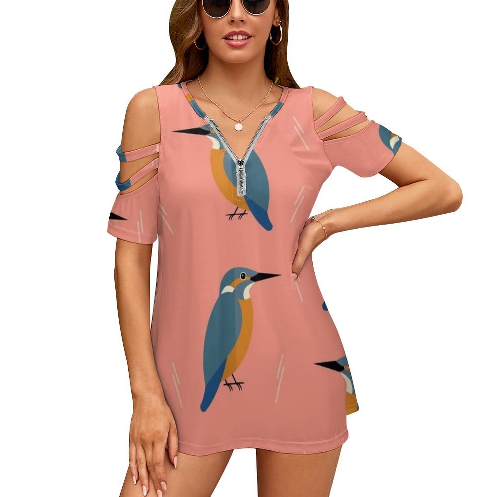 Kingfishers 여성용 반팔 셔츠, 그래픽 디자인 - Women Accessories Vector 리뷰 및 가격