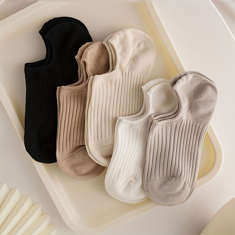5쌍 컬러풀한 골지 짧은 양말, 편안하고 통기성이 좋은 - Women'S Ankle Accessories 리뷰 및 가격