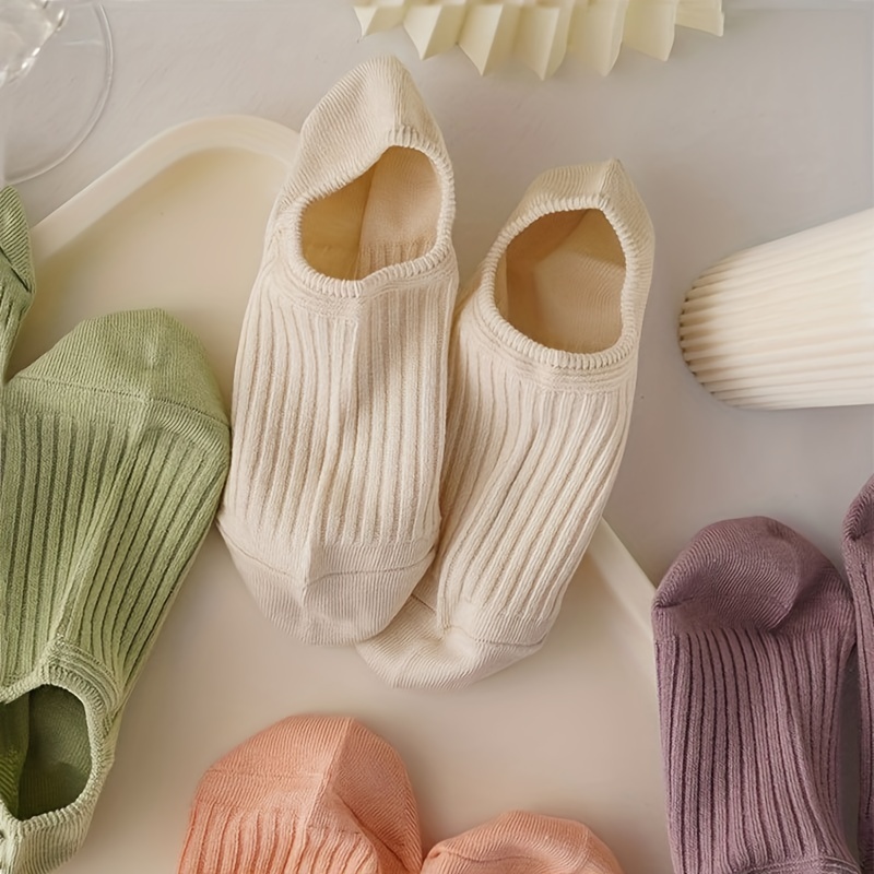 5쌍 컬러풀한 골지 짧은 양말, 편안하고 통기성이 좋은 - Women'S Ankle Accessories 리뷰 및 가격
