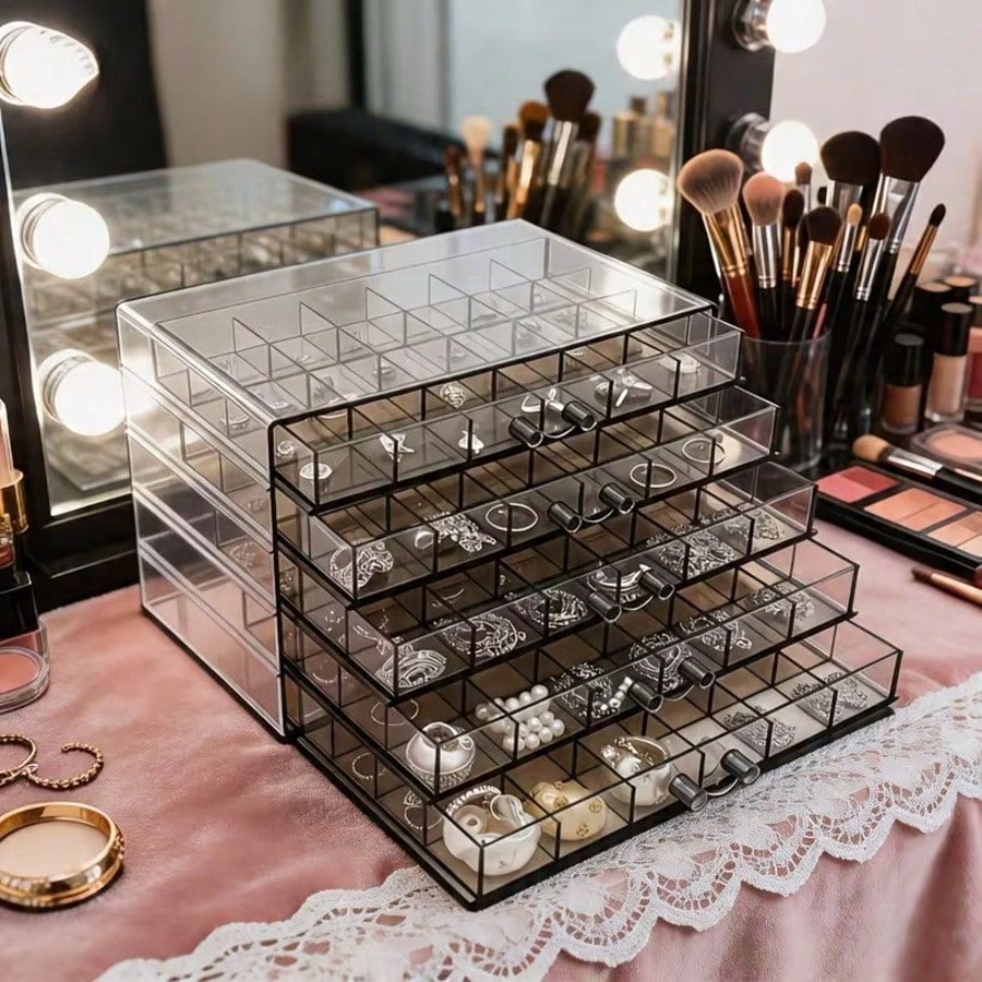 대용량 쥬얼리 정리함, 3/5단 투명 서랍형 쥬얼리 보 - Women Accessories Drawer 리뷰 및 가격