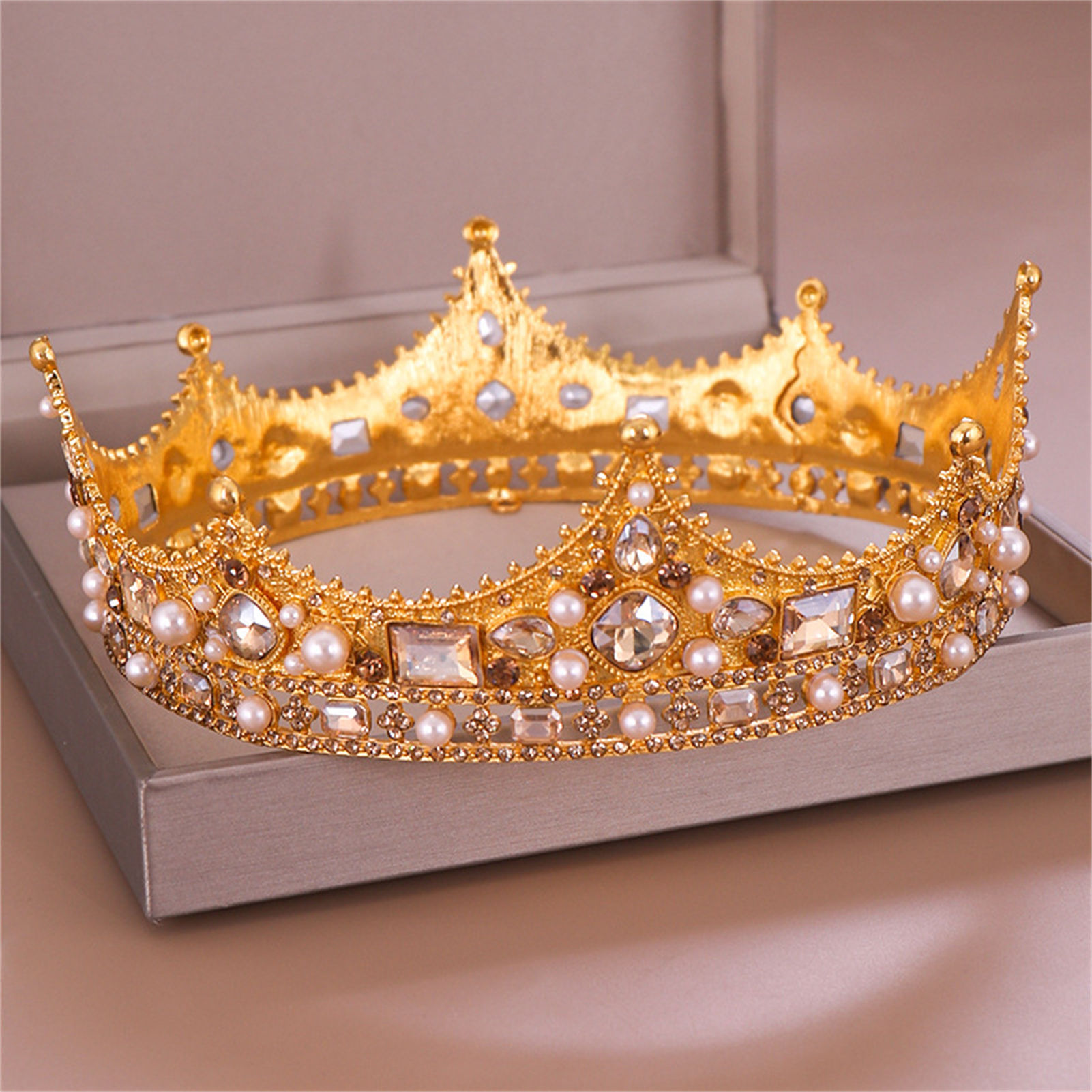 신부 왕관 라인스톤 티아라 바로크 헤어 액세서리 웨딩  - Women'S Wedding Accessories 리뷰 및 가격