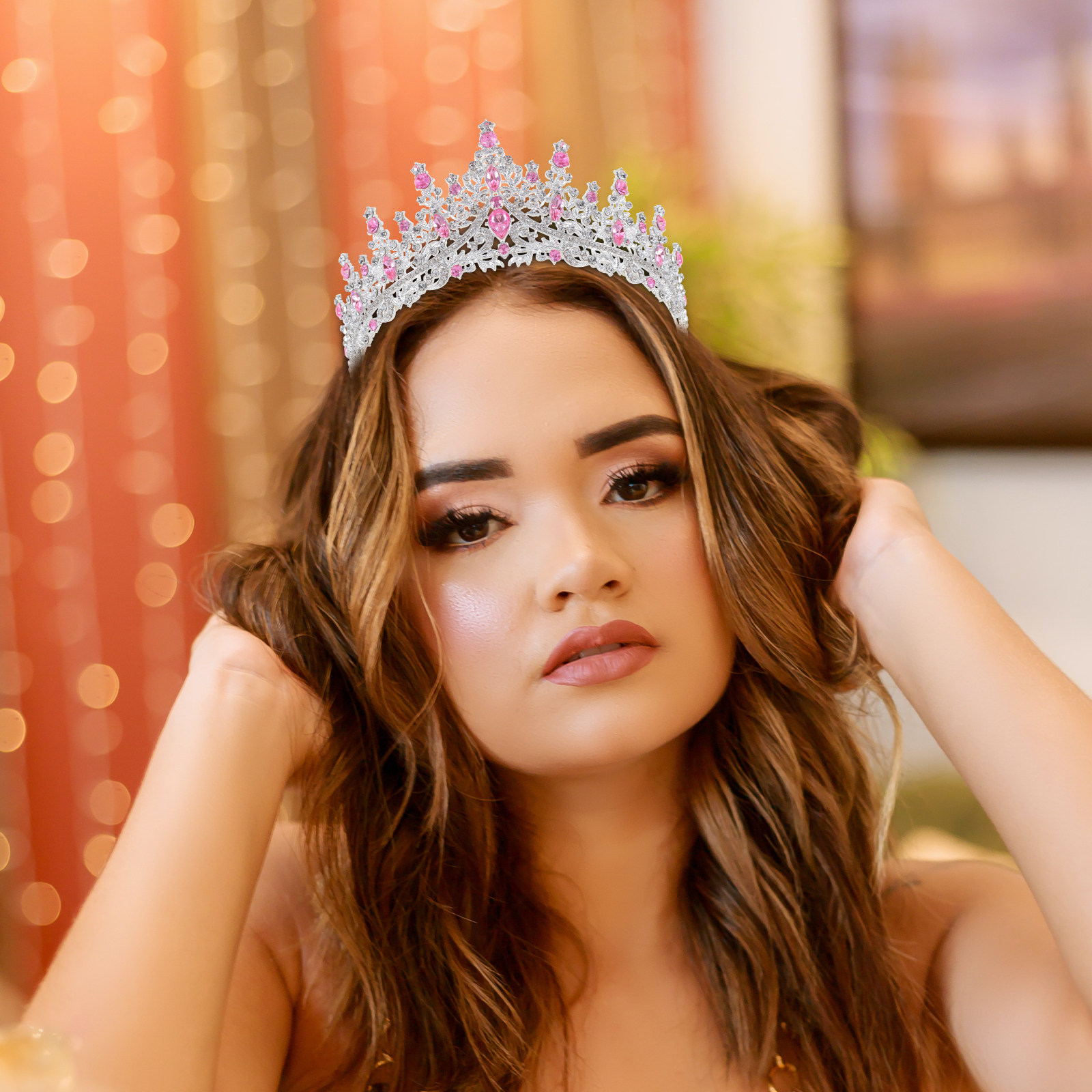라인스톤 왕관 헤어 액세서리 생일 웨딩 파티 공연 신부 - Queen Accessories 리뷰 및 가격