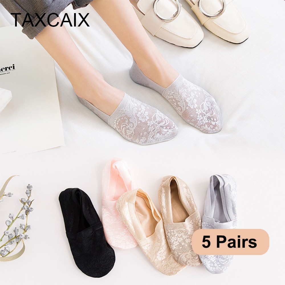 5 쌍 패션 여성 여자 여름 멋진 양말 스타일 레이스  - Women'S Ankle Accessories 리뷰 및 가격